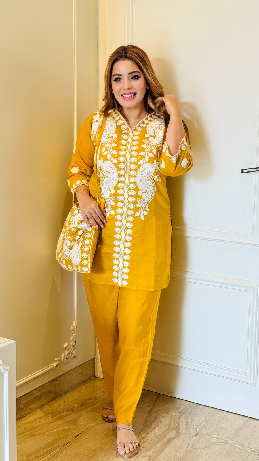 Anvi Pant Set- Yellow